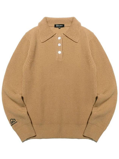 Lambswool collar button point knit CAMEL - 20THHOLE - BALAAN 2