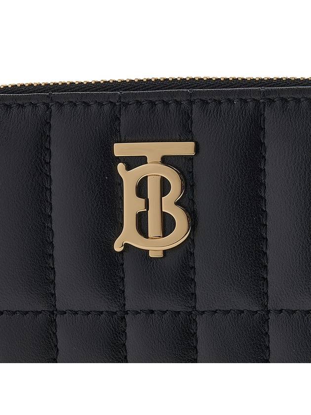 Lola Zipper Quilted Leather Half Wallet Black - BURBERRY - BALAAN 7