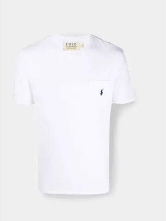 Pony Embroidered Logo Pocket Short Sleeve T-Shirt White - POLO RALPH LAUREN - BALAAN 2