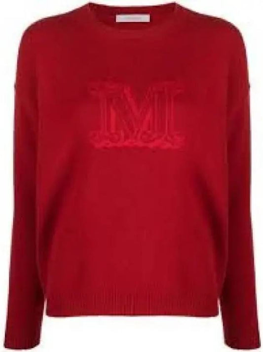 Edo Monogram Cashmere Knit Top Red - MAX MARA - BALAAN 2