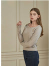 Women Ivy Heart Neck Long Sleeve T-Shirt Beige - MICANE - BALAAN 5