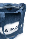 Lou Logo Denim Tote Bag Washed Indigo - A.P.C. - BALAAN 4