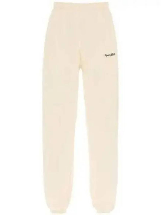 Training Logo Cotton Jogger Track Pants Beige - SPORTY & RICH - BALAAN 2