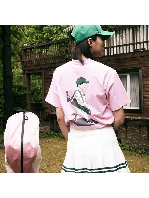 iGolf Daily Sweat Absorption Dry Character Short Sleeve Golf T-Shirt Pink Unisex - CO - BALAAN 3