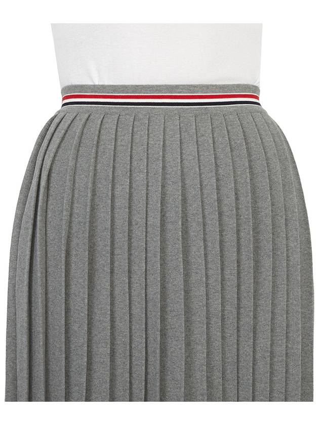 Cotton Stripe Pleated Skirt Grey - THOM BROWNE - BALAAN 7