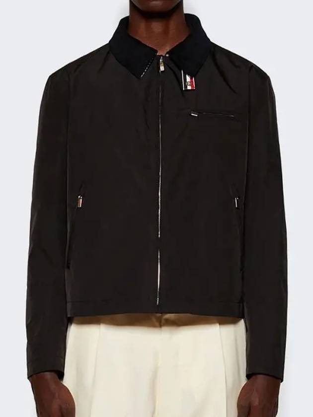 RWB Stripe Zip Pocket Detail Zip Up Jacket Black - THOM BROWNE - BALAAN 3