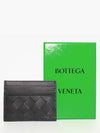 Intrecciato Leather Card Wallet Black - BOTTEGA VENETA - BALAAN 2