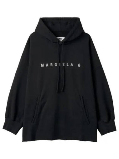 MM6 COTTON JERSEY HOOD BLACK - MAISON MARGIELA - BALAAN 1