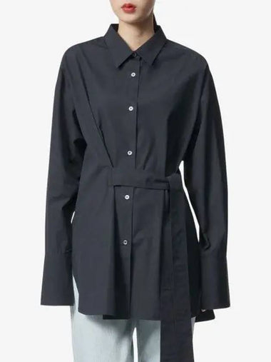 Condell tie shirt dark navy CONDELLSNWDARKESTNAVY - STUDIO NICHOLSON - BALAAN 1