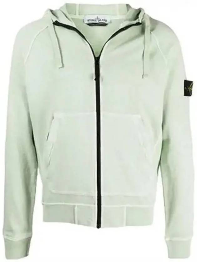 Wappen Patch Hooded Zip Up Light Green - STONE ISLAND - BALAAN 1