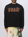 Logo Flames Vint Crew Sweatshirt Black - PALM ANGELS - BALAAN 2