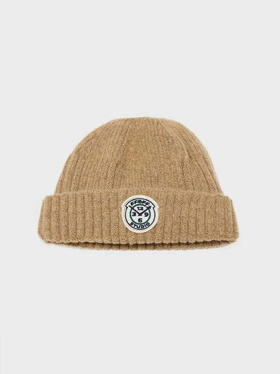 Signature Wappen Wool Short Beanie Beige - FFEFF STUDIO - BALAAN 2