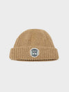 Signature Wappen Wool Short Beanie Beige - FFEFF STUDIO - BALAAN 1