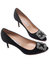 Hangisi 70 Satin Jewel Buckle Pumps Heel Black - MANOLO BLAHNIK - BALAAN 6