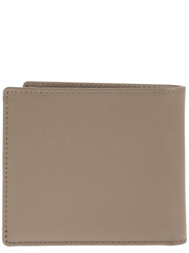 Men's Logo Plaque Leather Half Wallet Grey - TOD'S - BALAAN 3