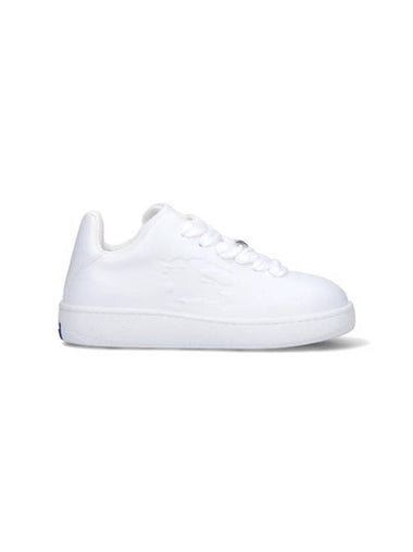 Kids Embossed Logo Leather Sneaker White - BURBERRY - BALAAN 1