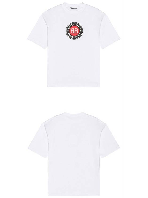 BB Logo Print Short Sleeve T-Shirt White - BALENCIAGA - BALAAN 5