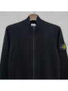 Wappen Patch Cotton Zip-Up Cardigan Black - STONE ISLAND - BALAAN 4