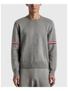 Men's Milan Stitch Armband Crew Neck Knit Top Light Grey - THOM BROWNE - BALAAN 5