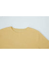 100% Wool Round Neck Sleeve Sweater Yellow C3KPO74YE - CALLAITE - BALAAN 5