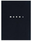 Logo Organic Cotton Short Sleeve T-Shirt Navy - MARNI - BALAAN 5