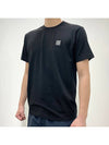 Organic Cotton Short Sleeve T-Shirt Black - STONE ISLAND - BALAAN 3