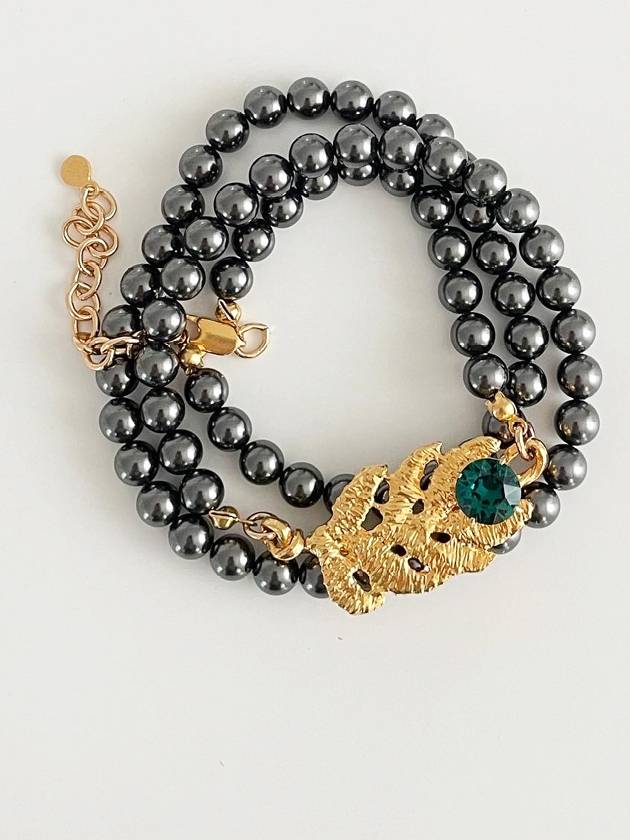 Casted Lace Pearl Bracelet Necklace Black - ELYONA - BALAAN 4