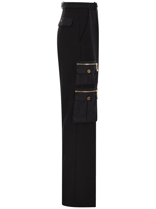 Straight crepe trousers with pockets and belt - ELISABETTA FRANCHI - BALAAN 3