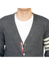 Men's Sustainable Classic Diagonal Wool Cardigan Medium Grey - THOM BROWNE - BALAAN 11