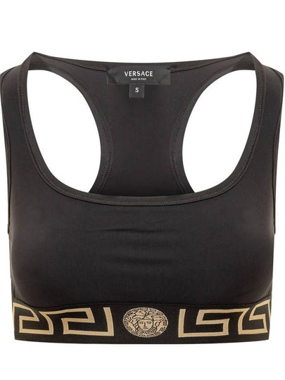 Women's Greca Border Gym Bra Black - VERSACE - BALAAN 2