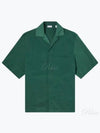 Notched Collar Short Sleeve Shirt Green - BURBERRY - BALAAN 2