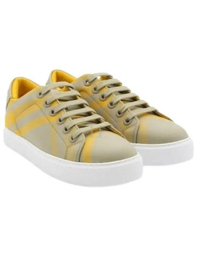 Check Cotton Low Top Sneakers Yellow - BURBERRY - BALAAN 2