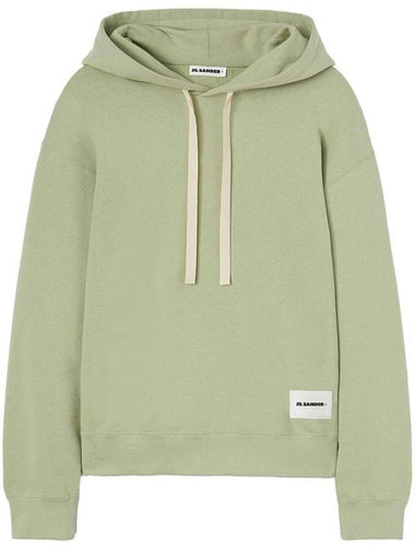 Plus Logo Patch Popover Hoodie Green - JIL SANDER - BALAAN 1