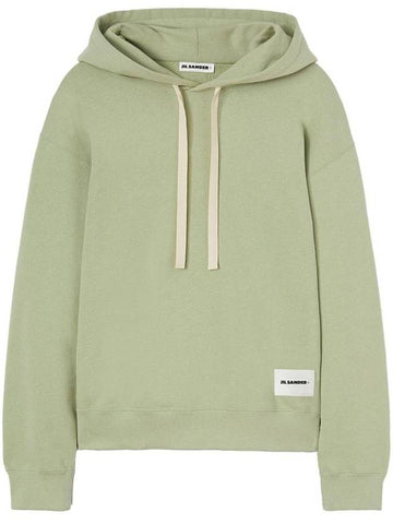 Plus Logo Patch Popover Hoodie Green - JIL SANDER - BALAAN 1