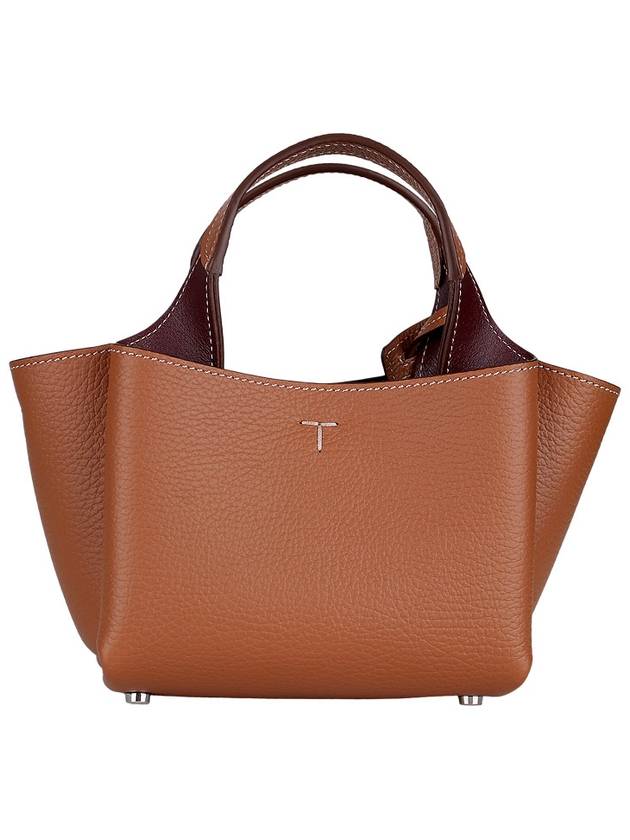 Micro Leather Tote Bag Brown - TOD'S - BALAAN 6