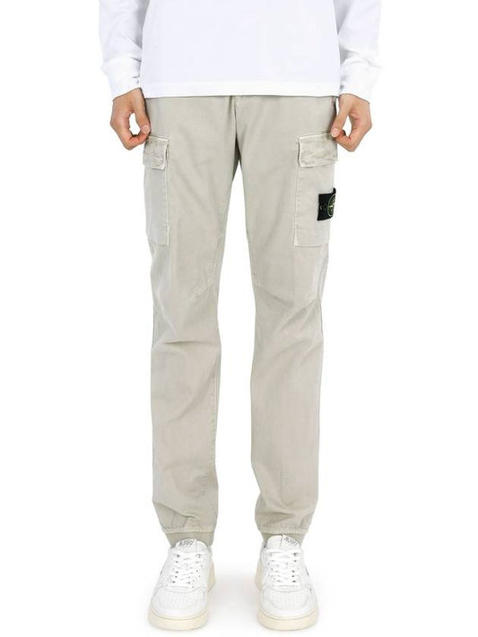 Stretch Cotton Cargo Straight Pants White - STONE ISLAND - BALAAN 2