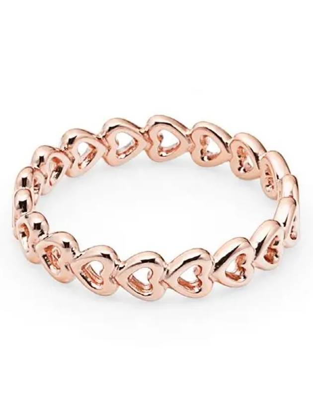 Linked Love Heart Ring Rose Gold - PANDORA - BALAAN 3