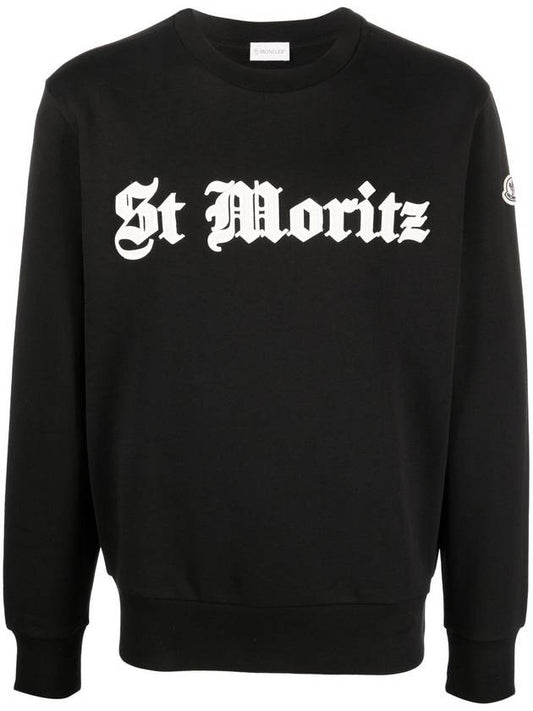 Moritz Embroidered Logo Sweatshirt Black - MONCLER - BALAAN.