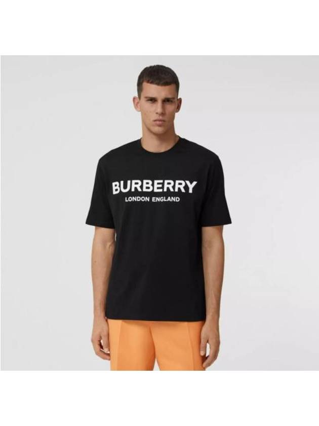 Logo Print Cotton Long Sleeve T-Shirt Black - BURBERRY - BALAAN 3