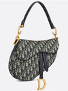 Saddle Oblique Jacquard Shoulder Bag Navy - DIOR - BALAAN 5