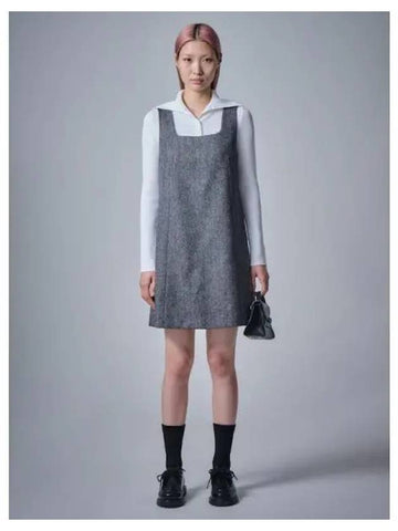 Tweed U neck mini dress one piece gray domestic product - JUUN.J - BALAAN 1