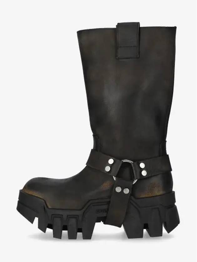 Bulldozer Harness Leather Middle Boots Black - BALENCIAGA - BALAAN 2