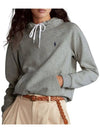 Women's Embroidered Logo Long Sleeve Hoodie Grey - POLO RALPH LAUREN - BALAAN 3