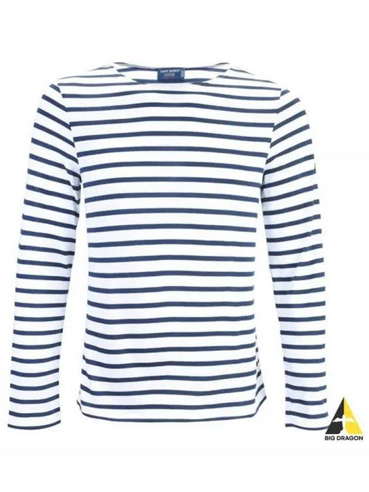 Minquiers Modern Stripe Long Sleeve T-Shirt Neige Marine - SAINT JAMES - BALAAN 2