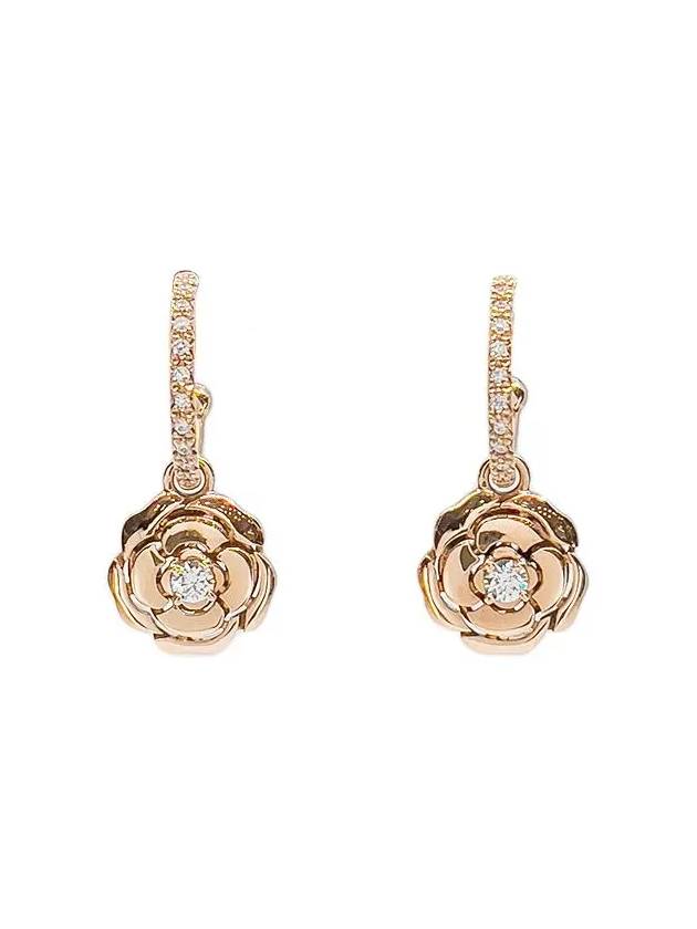 Camellia earrings 18K pink gold diamond 3ET2039 - CHANEL - BALAAN 1