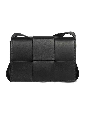 Intrecciato Cassette Small Cross Bag Black - BOTTEGA VENETA - BALAAN 1