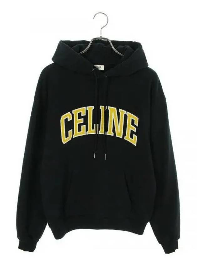 Loose Cotton Fleece Hoodie Black - CELINE - BALAAN 2