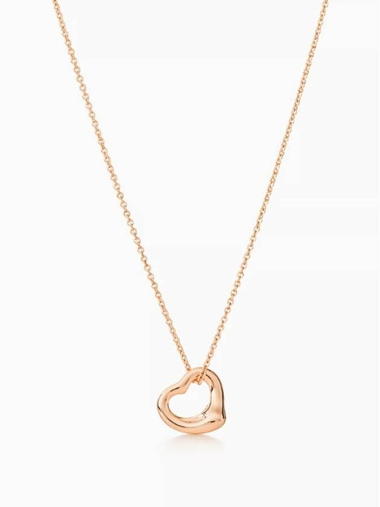 Elsa Peretti Open Heart Pendant Necklace Rose Gold - TIFFANY & CO. - BALAAN.