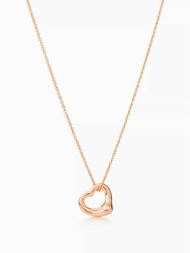 Elsa Peretti Open Heart Pendant Necklace Rose Gold - TIFFANY & CO. - BALAAN 2