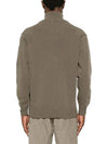 Lambswool GRS Half Zip-Up Knit Top Walnut - CP COMPANY - BALAAN 3